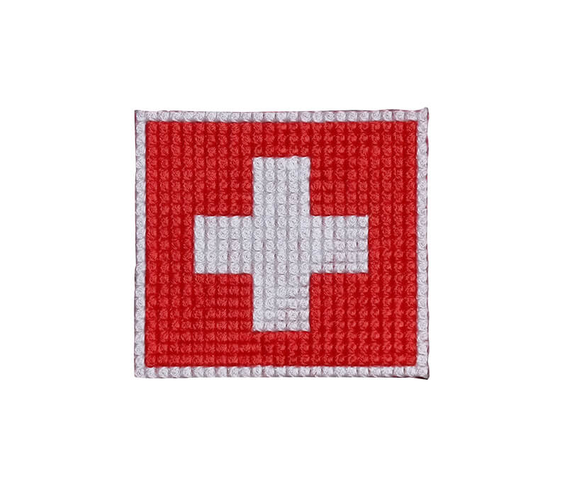 Switzerland Canton Lucerne Flag EMBROIDERED PATCH 7x7cm Badge 
