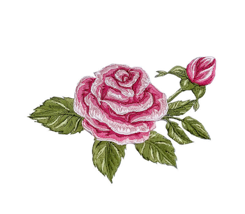 Embroidered Roses Floral Beauty Emblem Flower Embroidery Series