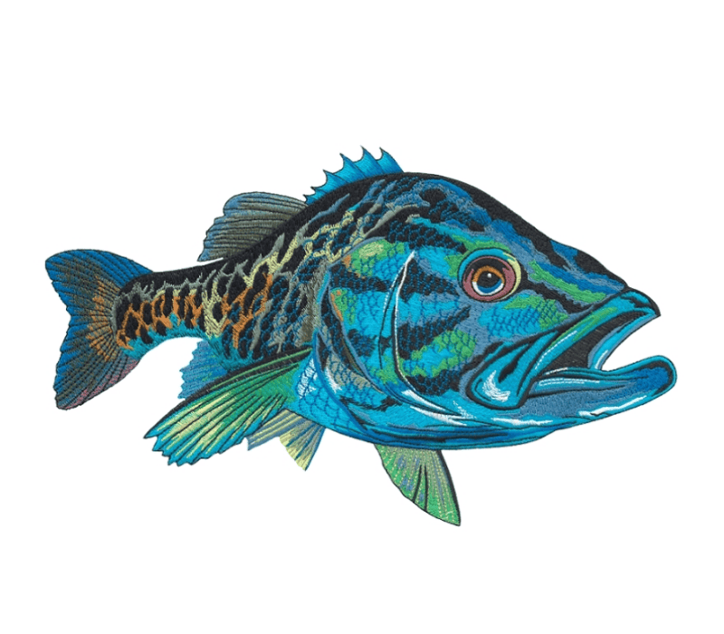 Fish Bird Flower Embroidered